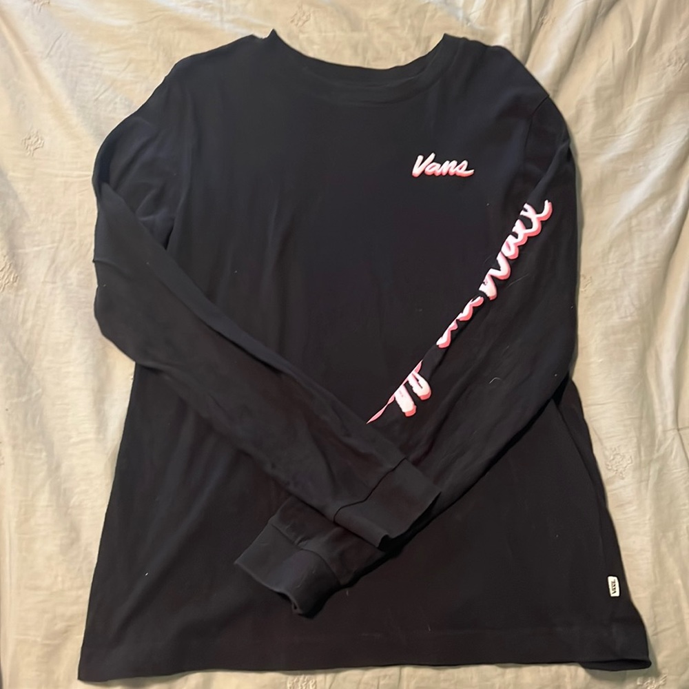 Vans black and pink long sleeve